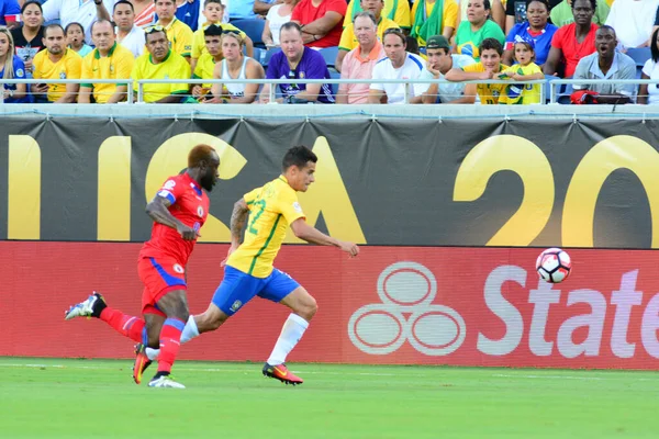 Brasil Enfrenta Haiti Durante Centenário Copa América Orlando Florida Camping — Fotografia de Stock