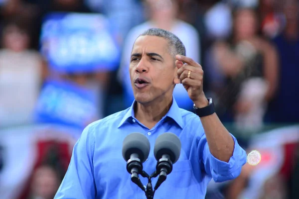 Presidente Barack Obama Habla Mitin Campaña Estadio Heritage Park Osceola —  Fotos de Stock