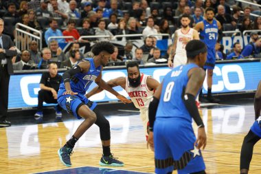 Orlando Magic, 13 Aralık 2019 Cuma günü Orlando, Florida 'daki Amway Center' da Houston Rockets 'a ev sahipliği yapıyor.