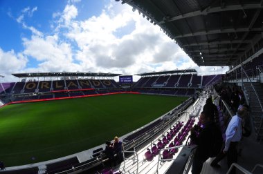 24 Şubat 2017 'de Orlando Florida' daki New Orlando City Stadyumu için kurdele kesme töreni