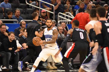 Orlando Magic 25 Ekim 2018 'de Orlando Florida' daki Amway Center 'da Portland Trail Blazers' ı sunar.. 