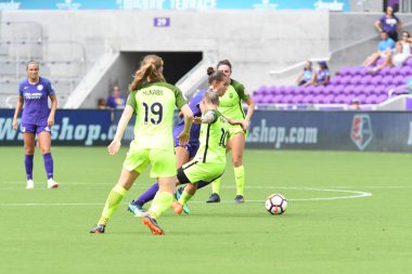 Orlando Pride 21 Temmuz 2018 'de Orlando Florida' daki Exploria Stadyumu 'nda Seattle Reign FC' ye ev sahipliği yapmaktadır. Fotoğraf: Marty Jean-Louis