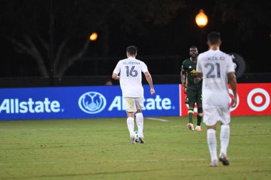 Los Angeles Galaksisi, 14 Temmuz 2020 'de Orlando Florida ABD' deki ESPN Vahşi Spor Dünyası 'nda düzenlenen MLS Sırt Turnuvası sırasında Portland Timbers ile karşı karşıya geldi.