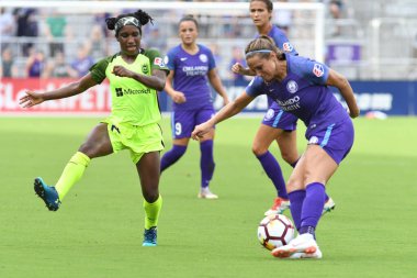 Orlando Pride 21 Temmuz 2018 'de Orlando Florida' daki Exploria Stadyumu 'nda Seattle Reign FC' ye ev sahipliği yapmaktadır. Fotoğraf: Marty Jean-Louis
