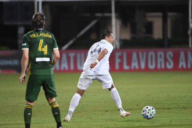 Los Angeles Galaksisi, 14 Temmuz 2020 'de Orlando Florida ABD' deki ESPN Vahşi Spor Dünyası 'nda düzenlenen MLS Sırt Turnuvası sırasında Portland Timbers ile karşı karşıya geldi..