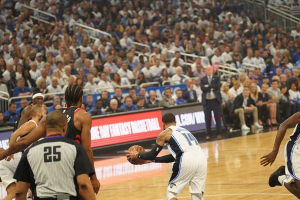 Orlando Magic Hospeda Toronto Rapters Durante Playoff Nba Amway Arena — Fotografia de Stock