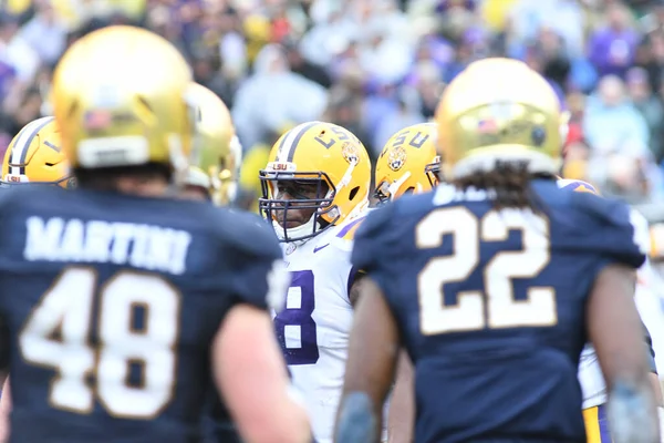 Notre Dame Tvář Lsu Během Citrus Bowl Stadionu Camping World — Stock fotografie