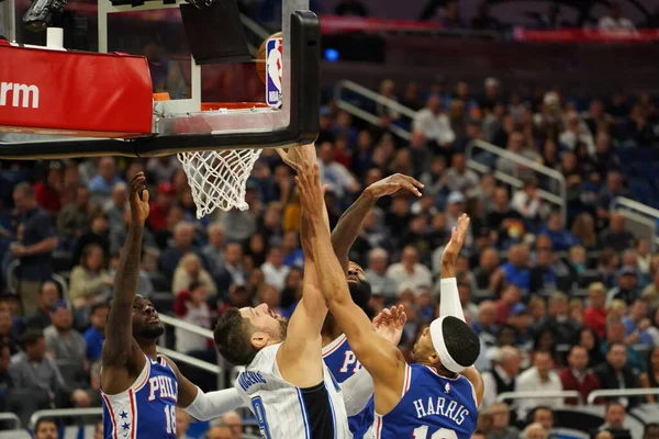 Orlando Magic Φιλοξενεί Τους Philadelphia 76Ers Στο Amway Center Την — Φωτογραφία Αρχείου