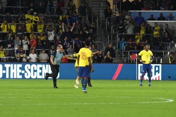 Tim Nasional Pria Menjadi Tuan Rumah Tim Nasional Ekuador Stadion — Stok Foto