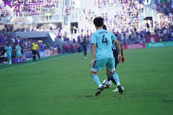 Orlando City Hostí Vancouver Whitecaps Stadionu Orlando City Sobotu Dubna — Stock fotografie