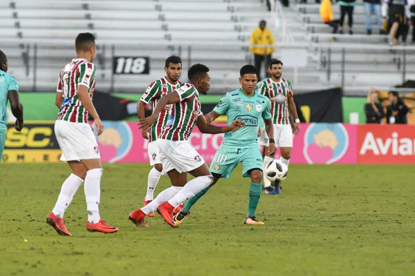 Fluminense Gegen Barcelona Während Des Florida Cup Spectrum Stadium Januar — Stockfoto