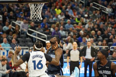 Orlando Magic 28 Şubat 2020 tarihinde Orlando Florida 'da Amway Center' da Minnesota Timberwolves 'a ev sahipliği yapar..  
