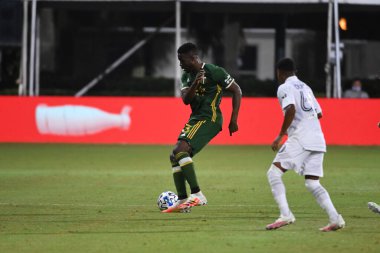 Los Angeles Galaksisi, 14 Temmuz 2020 'de Orlando Florida ABD' deki ESPN Vahşi Spor Dünyası 'nda düzenlenen MLS Sırt Turnuvası sırasında Portland Timbers ile karşı karşıya geldi.