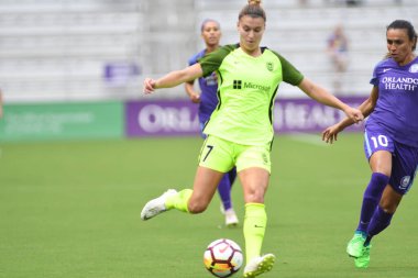 Orlando Pride 21 Temmuz 2018 'de Orlando Florida' daki Exploria Stadyumu 'nda Seattle Reign FC' ye ev sahipliği yapmaktadır. Fotoğraf: Marty Jean-Louis