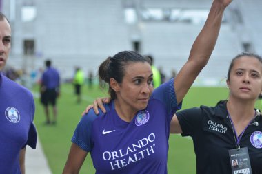 Orlando Pride 21 Temmuz 2018 'de Orlando Florida' daki Exploria Stadyumu 'nda Seattle Reign FC' ye ev sahipliği yapmaktadır. Fotoğraf: Marty Jean-Louis