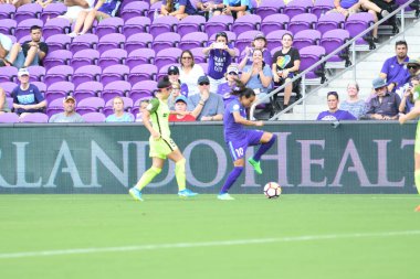 Orlando Pride 21 Temmuz 2018 'de Orlando Florida' daki Exploria Stadyumu 'nda Seattle Reign FC' ye ev sahipliği yapmaktadır. Fotoğraf: Marty Jean-Louis
