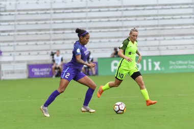 Orlando Pride 21 Temmuz 2018 'de Orlando Florida' daki Exploria Stadyumu 'nda Seattle Reign FC' ye ev sahipliği yapmaktadır. Fotoğraf: Marty Jean-Louis