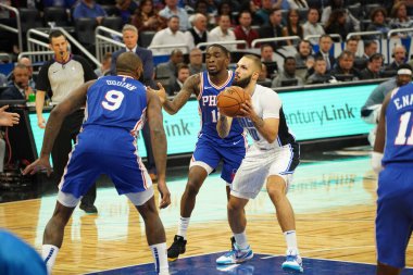 Orlando Magic, Philadelphia 76ers 'ı 13 Kasım 2019 Çarşamba günü Amway Center' da ağırlamaktadır. Fotoğraf: Marty Jean-Louis