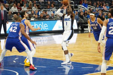 Orlando Magic, Philadelphia 76ers 'ı 13 Kasım 2019 Çarşamba günü Amway Center' da ağırlamaktadır. Fotoğraf: Marty Jean-Louis