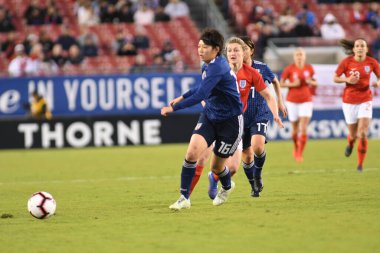 Japonya, İngiltere 'ye karşı Raymond James Stadyumu' nda 5 Mart 2019 'da Tampa Florida' da.  