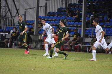 Los Angeles Galaksisi, 14 Temmuz 2020 'de Orlando Florida ABD' deki ESPN Vahşi Spor Dünyası 'nda düzenlenen MLS Sırt Turnuvası sırasında Portland Timbers ile karşı karşıya geldi.