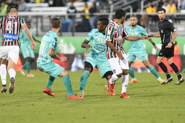 Fluminense Barcelona Κατά Διάρκεια Του Florida Cup Στο Spectrum Stadium — Φωτογραφία Αρχείου