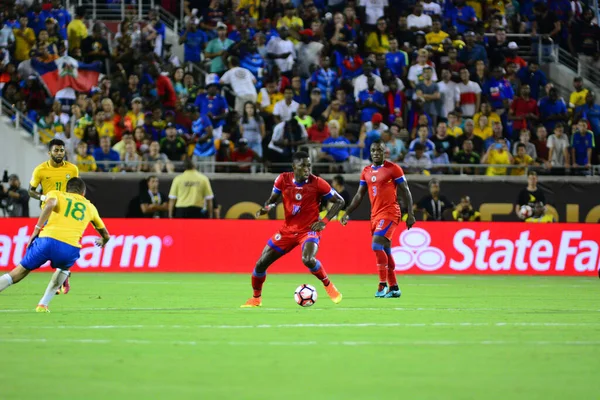 Brésil Affronte Haïti Lors Centenario Copa America Orlando Floride Camping — Photo