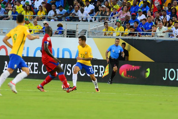 Brasil Enfrenta Haiti Durante Centenário Copa América Orlando Florida Camping — Fotografia de Stock