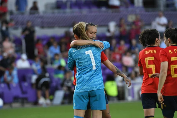 Spanje Japan Match Tijdens 2020 Shebelieves Cup Het Exploria Stadium — Stockfoto