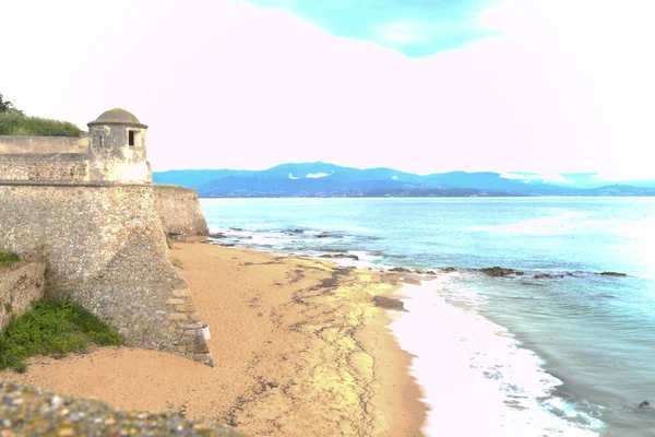 Bela Vista Costa Com Montanhas — Fotografia de Stock