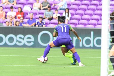 Orlando Pride 21 Temmuz 2018 'de Orlando Florida' daki Exploria Stadyumu 'nda Seattle Reign FC' ye ev sahipliği yapmaktadır. Fotoğraf: Marty Jean-Louis