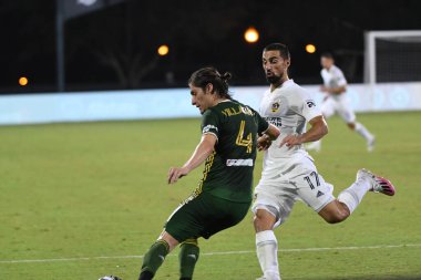 Los Angeles Galaksisi, 14 Temmuz 2020 'de Orlando Florida ABD' deki ESPN Vahşi Spor Dünyası 'nda düzenlenen MLS Sırt Turnuvası sırasında Portland Timbers ile karşı karşıya geldi.