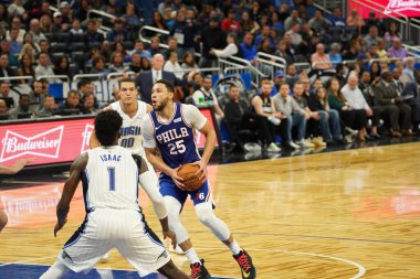 Orlando Magic, Philadelphia 76ers 'ı 13 Kasım 2019 Çarşamba günü Amway Center' da ağırlamaktadır. Fotoğraf: Marty Jean-Louis