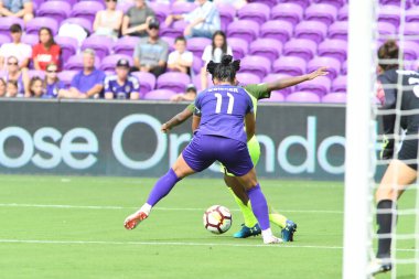 Orlando Pride 21 Temmuz 2018 'de Orlando Florida' daki Exploria Stadyumu 'nda Seattle Reign FC' ye ev sahipliği yapmaktadır. Fotoğraf: Marty Jean-Louis