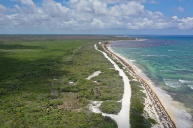 Meksika 'nın çok güzel Cozumel şehrinde güzel bir deniz feneri.. 