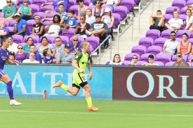 Orlando Pride 21 Temmuz 2018 'de Orlando Florida' daki Exploria Stadyumu 'nda Seattle Reign FC' ye ev sahipliği yapmaktadır. Fotoğraf: Marty Jean-Louis
