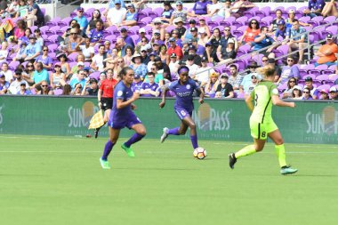 Orlando Pride 21 Temmuz 2018 'de Orlando Florida' daki Exploria Stadyumu 'nda Seattle Reign FC' ye ev sahipliği yapmaktadır. Fotoğraf: Marty Jean-Louis