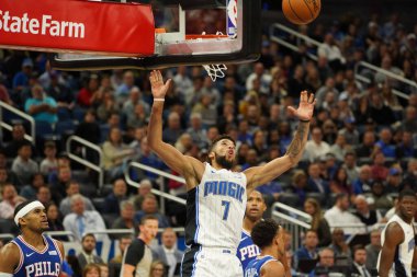Orlando Magic, Philadelphia 76ers 'ı 13 Kasım 2019 Çarşamba günü Amway Center' da ağırlamaktadır. Fotoğraf: Marty Jean-Louis