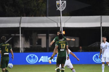 Los Angeles Galaksisi, 14 Temmuz 2020 'de Orlando Florida ABD' deki ESPN Vahşi Spor Dünyası 'nda düzenlenen MLS Sırt Turnuvası sırasında Portland Timbers ile karşı karşıya geldi..