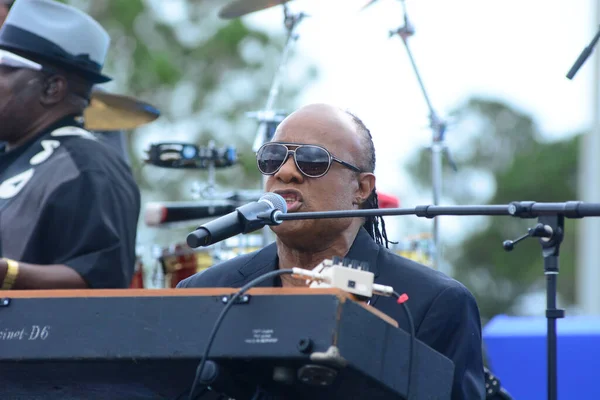 Stevie Wonder Performs Rally Held President Barack Obama Support Hillary — Stock Photo, Image