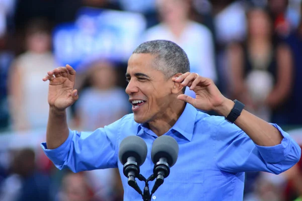 Presidente Barack Obama Habla Mitin Campaña Estadio Heritage Park Osceola — Foto de Stock