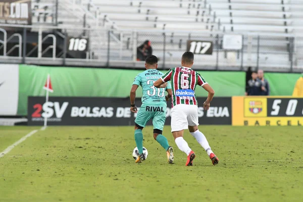 Fluminense Barcelona Κατά Διάρκεια Του Florida Cup Στο Spectrum Stadium — Φωτογραφία Αρχείου