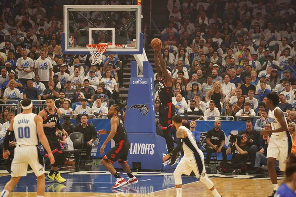 Orlando Magic Hospeda Toronto Rapters Durante Playoff Nba Amway Arena — Fotografia de Stock