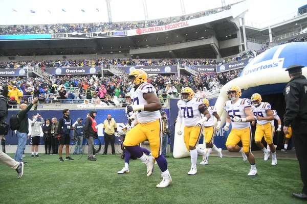 Notre Dame Čelí Lsu Během Citrus Bowl Stadionu Camping World — Stock fotografie