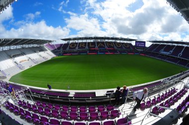 24 Şubat 2017 'de Orlando Florida' daki New Orlando City Stadyumu için kurdele kesme töreni
