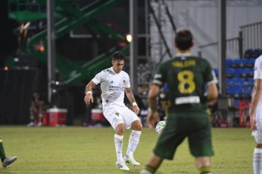Los Angeles Galaksisi, 14 Temmuz 2020 'de Orlando Florida ABD' deki ESPN Vahşi Spor Dünyası 'nda düzenlenen MLS Sırt Turnuvası sırasında Portland Timbers ile karşı karşıya geldi.