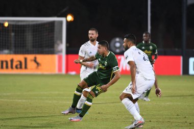 Los Angeles Galaksisi, 14 Temmuz 2020 'de Orlando Florida ABD' deki ESPN Vahşi Spor Dünyası 'nda düzenlenen MLS Sırt Turnuvası sırasında Portland Timbers ile karşı karşıya geldi.