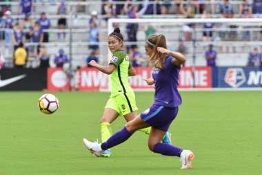 Orlando Pride 21 Temmuz 2018 'de Orlando Florida' daki Exploria Stadyumu 'nda Seattle Reign FC' ye ev sahipliği yapmaktadır. Fotoğraf: Marty Jean-Louis