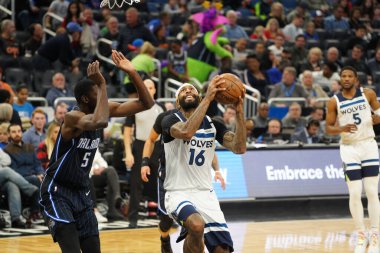 Orlando Magic 28 Şubat 2020 tarihinde Orlando Florida 'da Amway Center' da Minnesota Timberwolves 'a ev sahipliği yapar..  