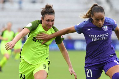 Orlando Pride 21 Temmuz 2018 'de Orlando Florida' daki Exploria Stadyumu 'nda Seattle Reign FC' ye ev sahipliği yapmaktadır. Fotoğraf: Marty Jean-Louis